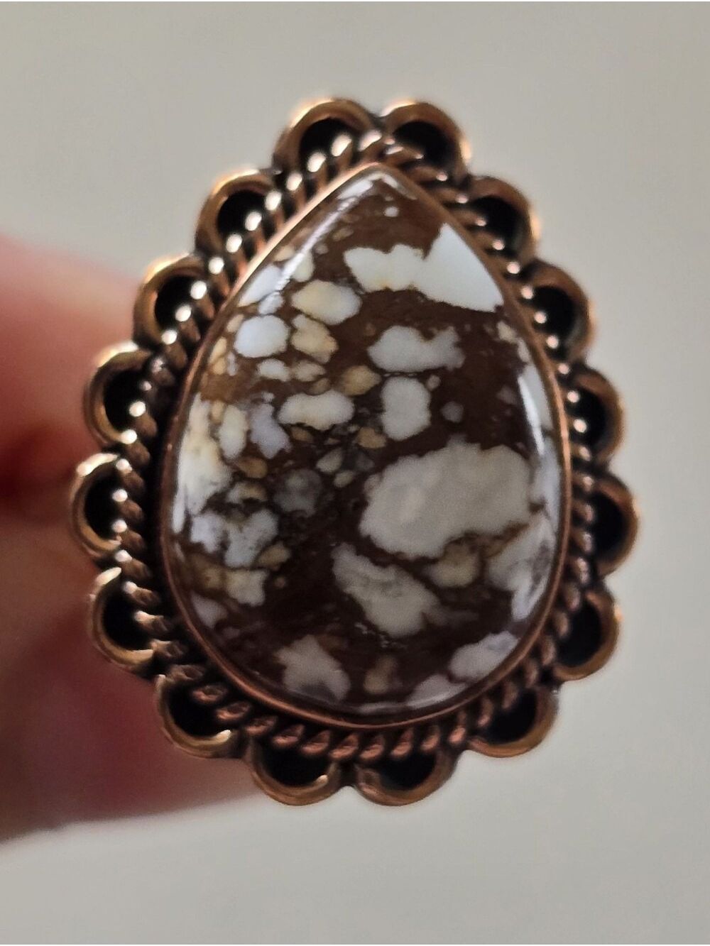 Wild Horse Magnesite Ring In Copper, Southwestern